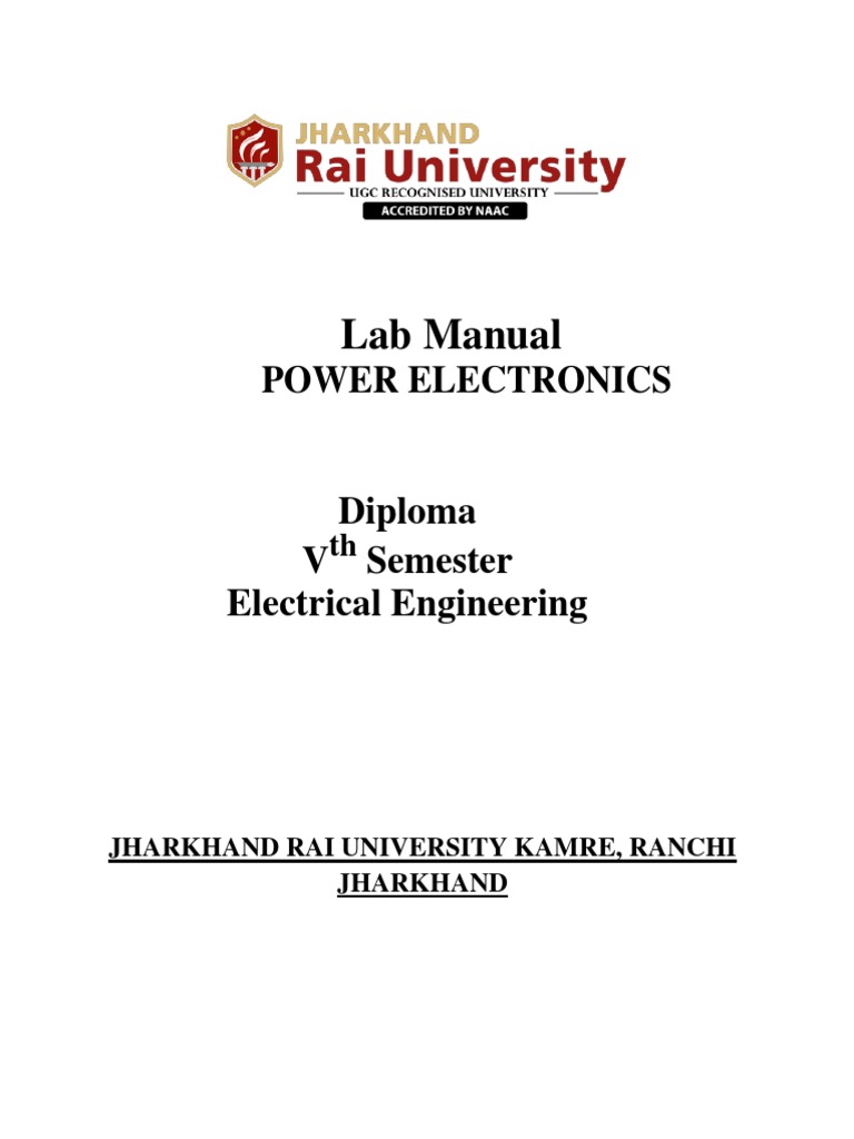 Lab Manual Power Electronics PDF PN Junction Diode