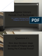 Philippine Literary Periods Oral Recitation