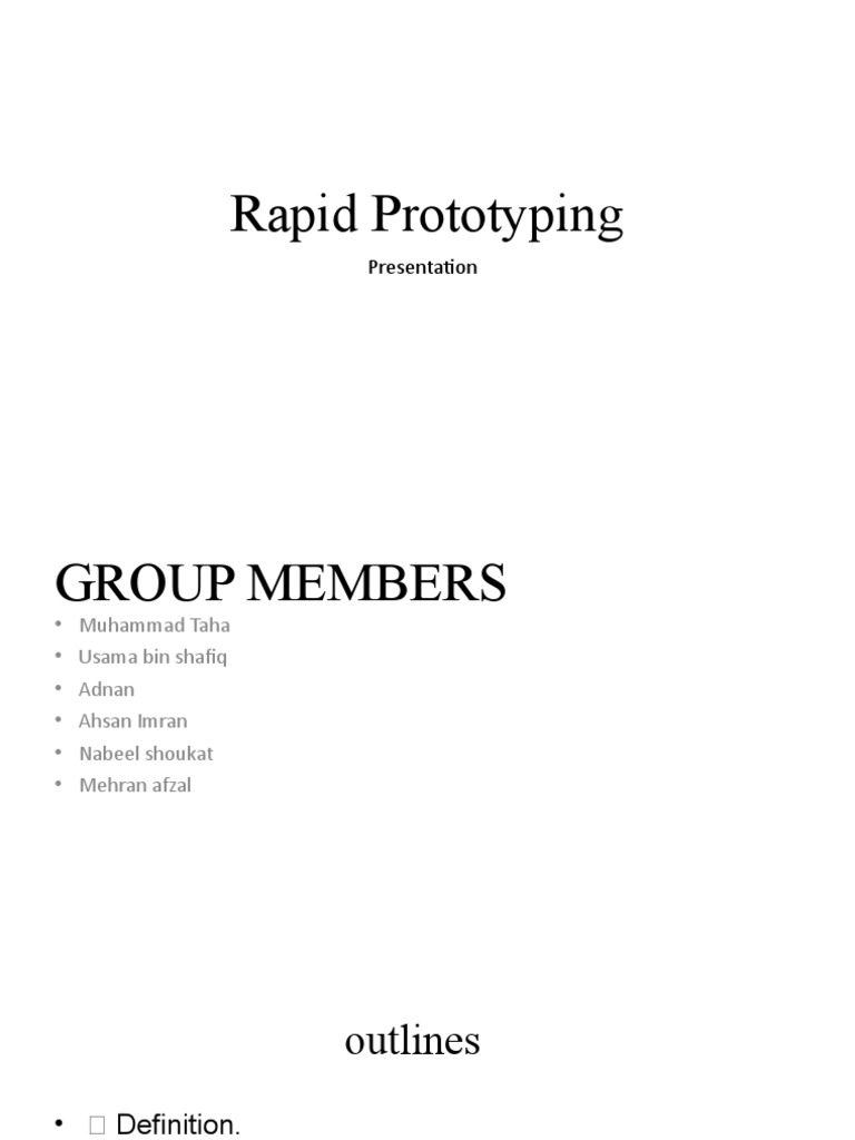 Overview of Rapid Prototyping Techniques | PDF | Emerging Technologies ...