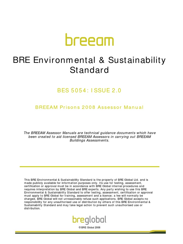 BREEAM Prisons 2008 Assessor Manual | PDF | Http Cookie | Internet Privacy