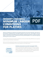Minimum Labour Conditions For Players: Women'S Football