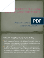 Human Resource Planning Process and Limitations: Presented By: Srinivasa Reddy