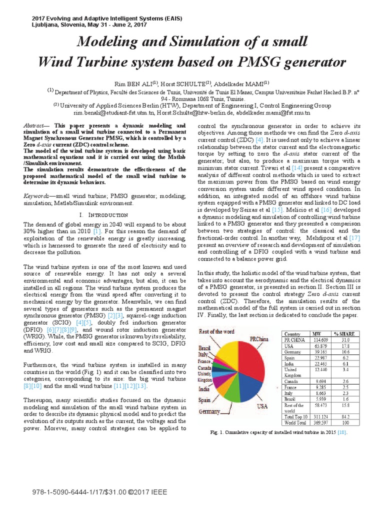 Modeling and Simulation of A Small Wind Turbine System Based On PMSG ...