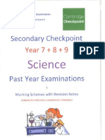 Secondary Checkpoint Year 789 Science Past Year Exammarking Scheme With Revision Notes Cambridge Checkpointpdf PDF Free