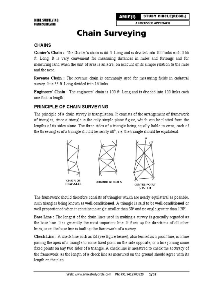 Chain Surveying Notes PDF Surveying Area