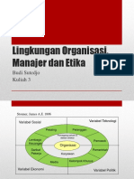 Kuliah 03 - Lingkungan Organisasi, Manajer Dan Etika