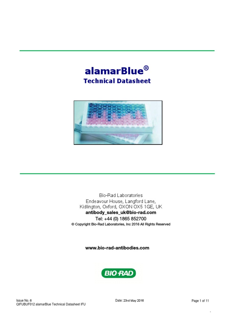Alamar Blue Bio Rad Download Free PDF Spectrophotometry Absorbance