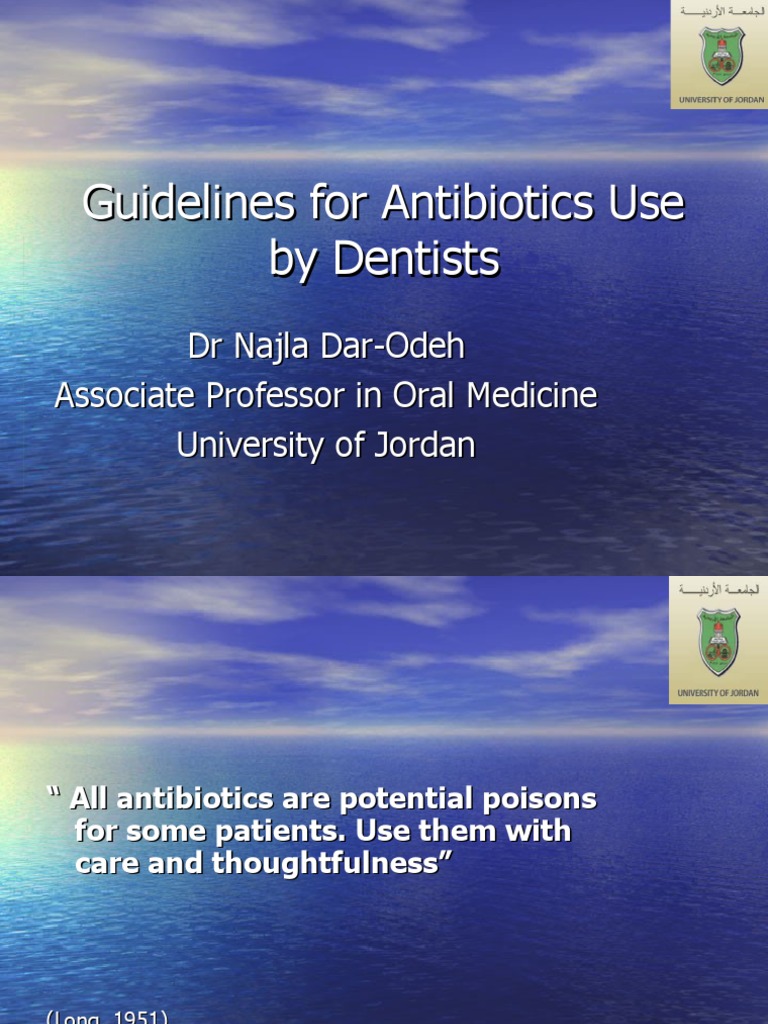 Antibiotic Use Guidelines for Dentists | PDF | Periodontology | Dentistry