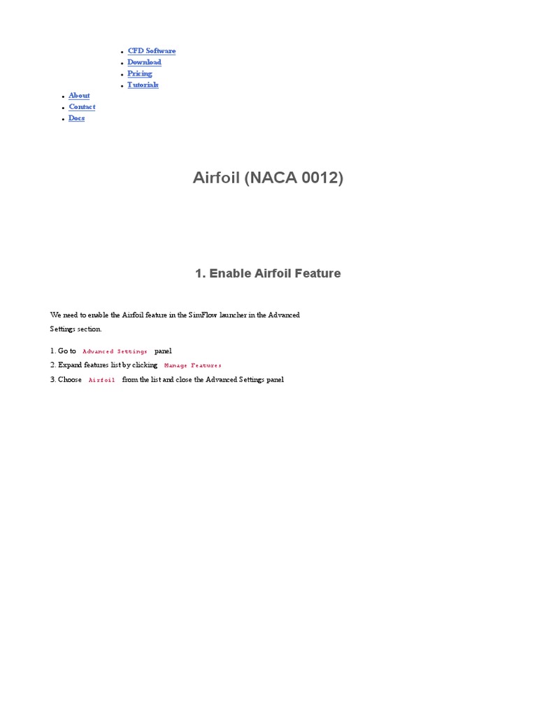 SimFlow Tutorial for NACA 0012 CFD | PDF | Airfoil | Fluid Dynamics