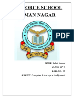 Air Force School Viman Nagar: CLASS: 12 ROLL NO.: 27 SUBJECT: Computer Science Practical Journal