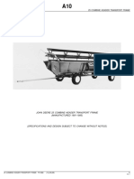 John Deere 25 Combine Header Transport Frame Parts Catalog