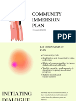Community Immersion Plan: Prework For RIMJHIM