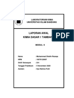 Laporan Awal Kimia Dasar 1 Tambang: Laboratorium Kimia Universitas Islam Bandung