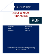 Lab Report: Heat & Mass Transfer