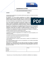 Comunicación - Declaración Responsable Covid-19 Proceso Selectivo Policia Local