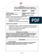 Acta Rubro y Metas Desplazasos Por La Violencia