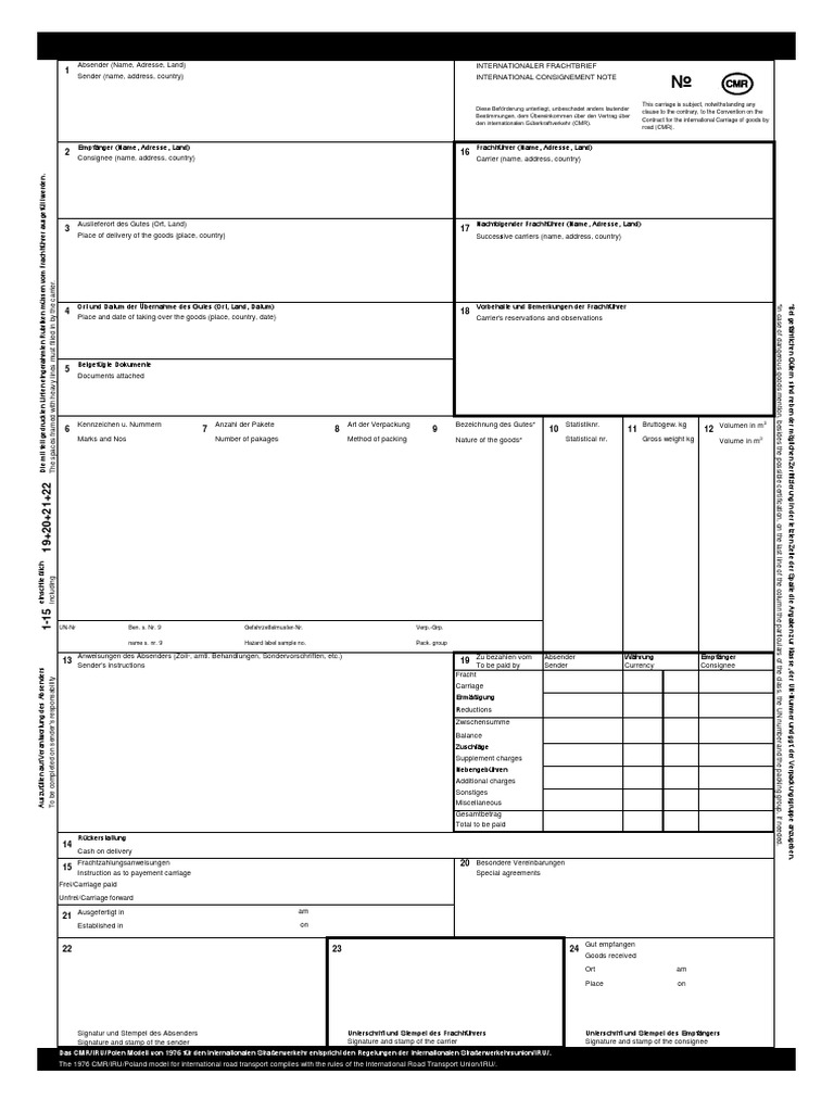 CMR PDF Template English | PDF