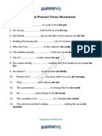 Simple Present Tense Worksheet