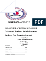 Dire Dawa Campus: Business Plan Group Assignment