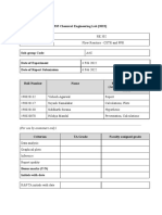 CL 335 Chemical Engineering Lab (2022) Experiment Number Title Sub-Group Code