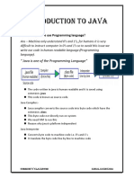 Introduction To Java: " Java Is One of The Programming Language"