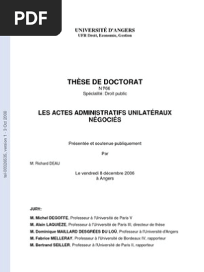 Acte Administrativ Unilateral Negociat Constitution Loi
