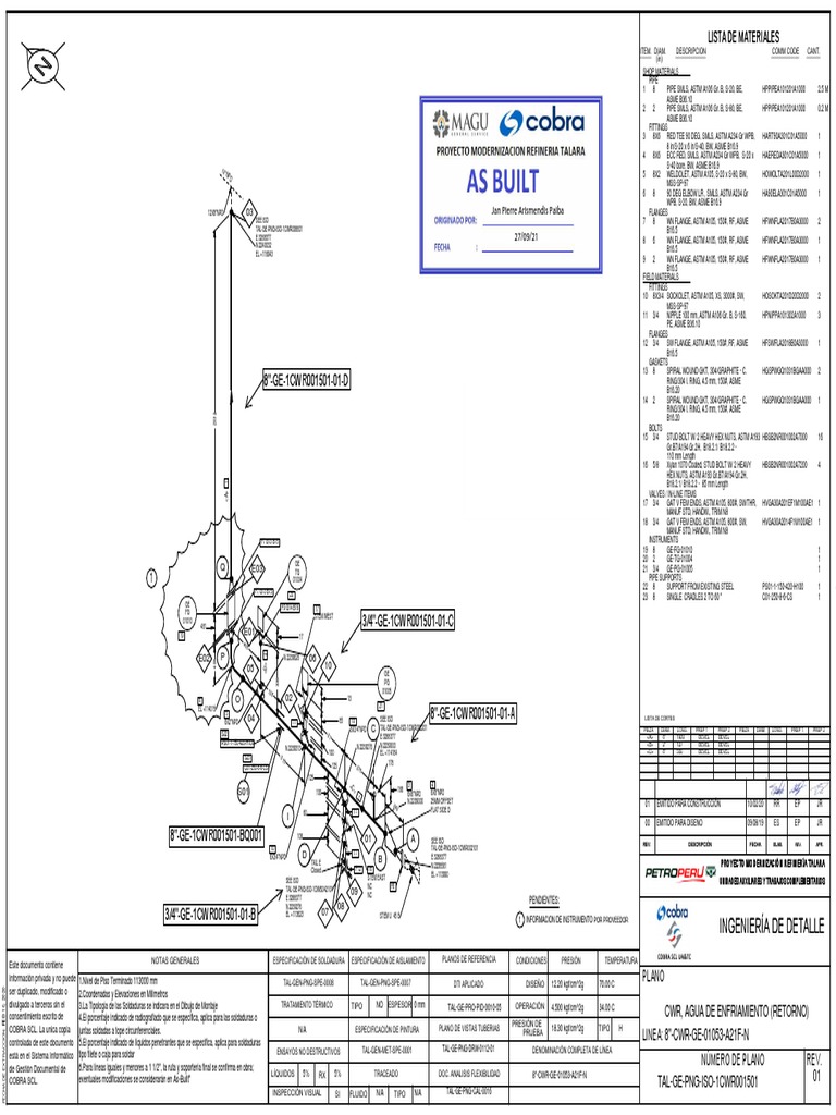 Tal-Ge-Png-Iso-1cwr001501 - 01 (As Built) | PDF | Mechanical ...
