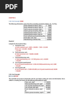 Problems: 2-58. Cost Concepts