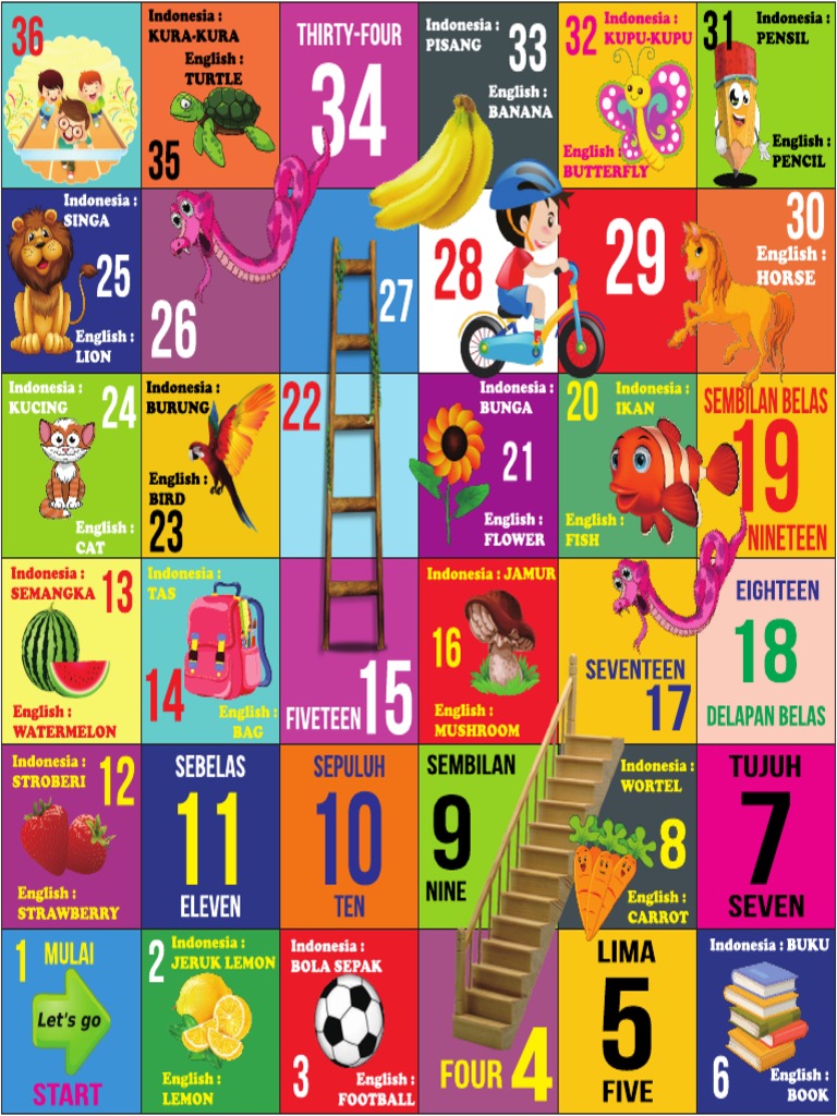 Template Ular Tangga 200x200 PDF