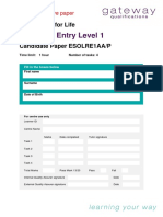 ESOL Reading E1 Candidate Paper Sample 1