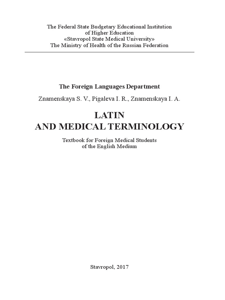 Latin And Medical Terminology | PDF | Latin | Anatomical Terms Of.