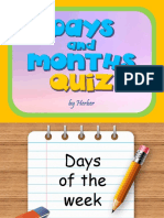 Days and Months Quiz Games 102734