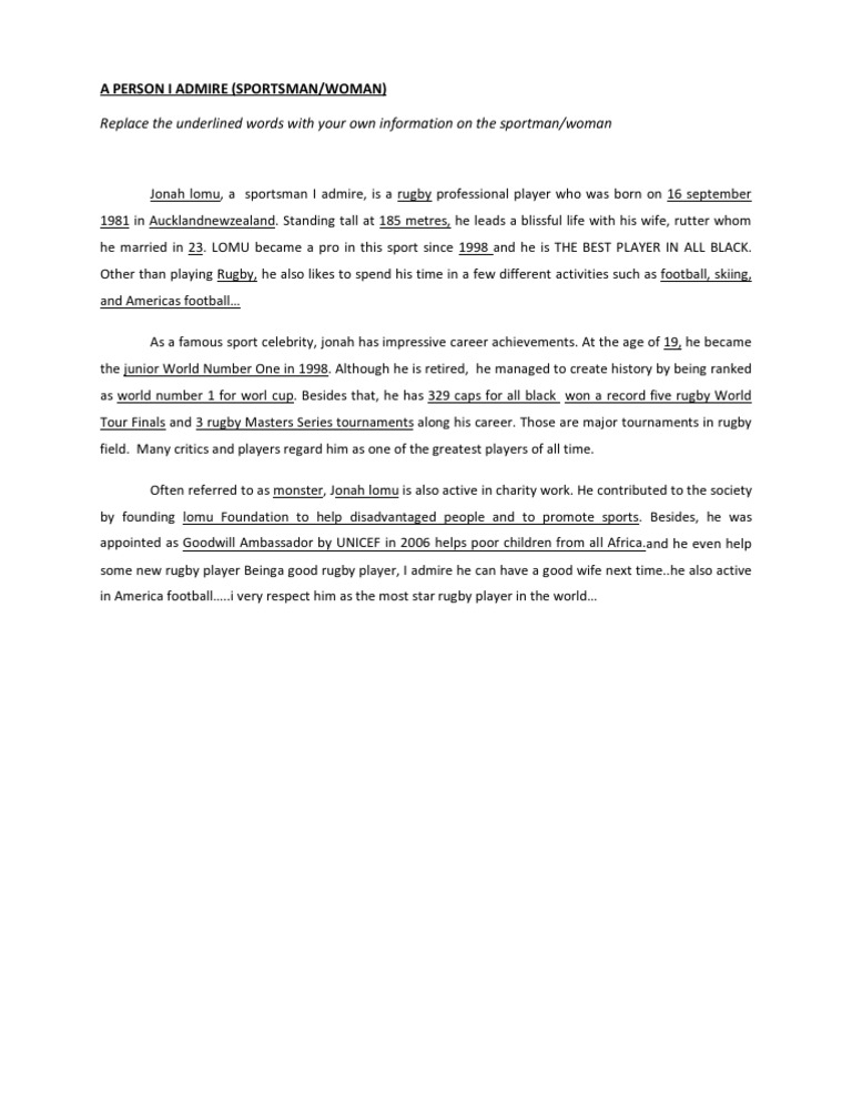 who i admire essay