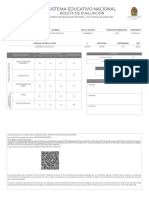 Sistema Educativo Nacional: Boleta de Evaluación