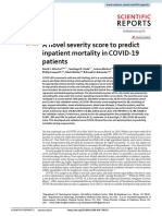 A Novel Severity Score To Predict Inpatient Mortality in COVID 19 Patients