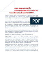 Dossier Berto DORCÉ: Verdict de Non-Coupable de La Cour de Cassation Le 29 Janvier 1999