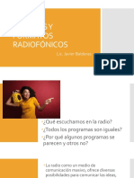 Géneros y Formatos Radiofónicos