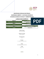 Secretaria de Educacion Pública Universidad Abierta Y A Distancia de Mexico División de Ciencias Sociales Y Administrativas Licenciatura en Derecho