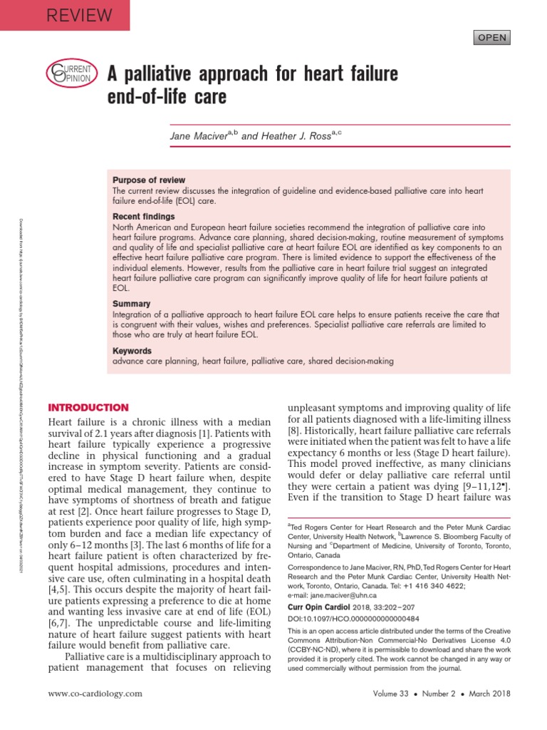 A Palliative Approach For Heart Failure | PDF | Palliative Care | Heart ...