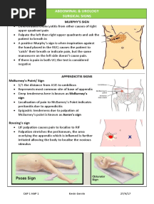 Abdominal & Urology Surgical Signs: Murphy'S Sign