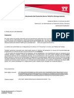 Carta de Negativa de La Devolución Del Fondo de Ahorro 72-92 Por Entrega Anterior