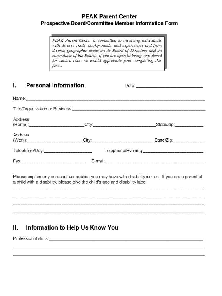 Board Application Form | PDF