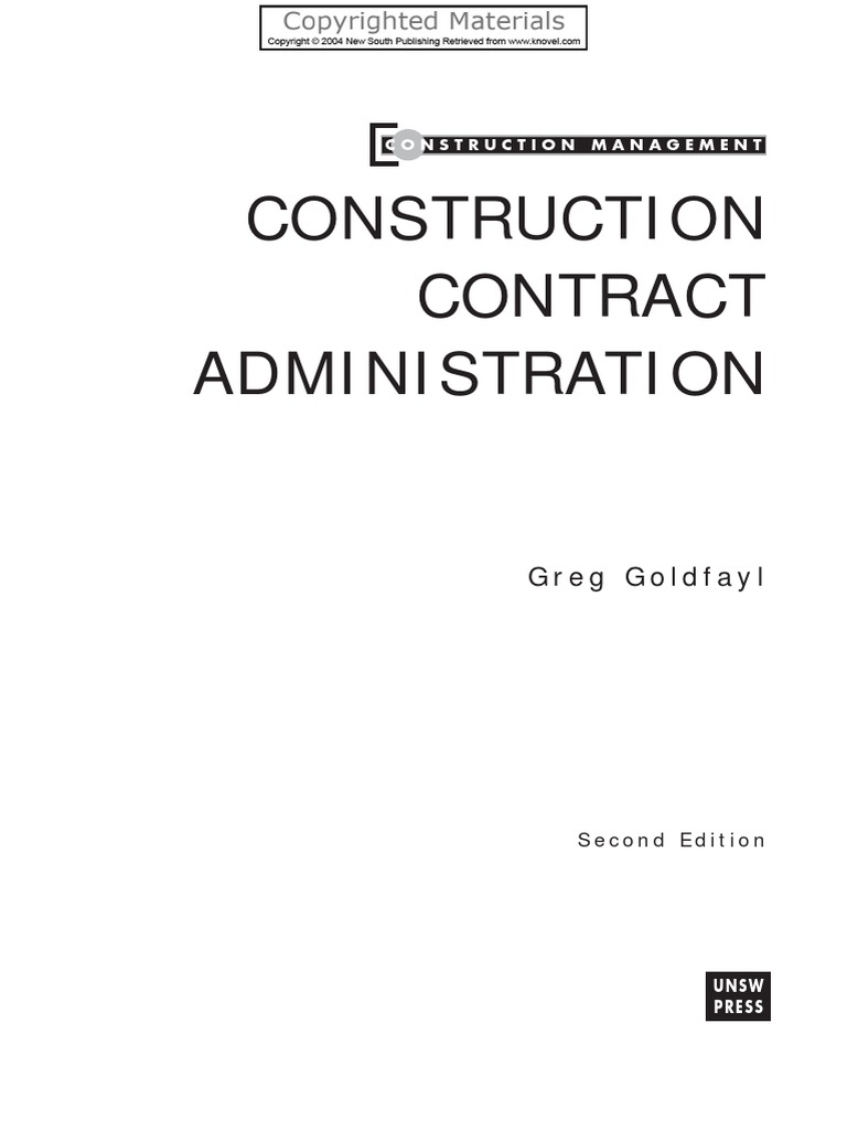 Construction Contract Administration by Goldfayl, Greg | PDF ...