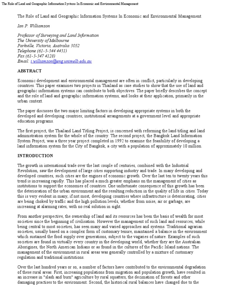 Role of Land and Gis | PDF | Geographic Information System | Taxes