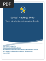 TYCS SEM - 6 P - 5 ETHICAL HACKING UNIT - 1 Introduction To Information Security