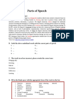 Parts of Speech: A. Read The Following Text