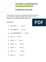 100 Ecuaciones Logaritmicas