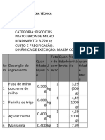 EXERCÍCIO Ficha tecnica 