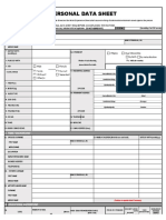 Personal Data Sheet Form