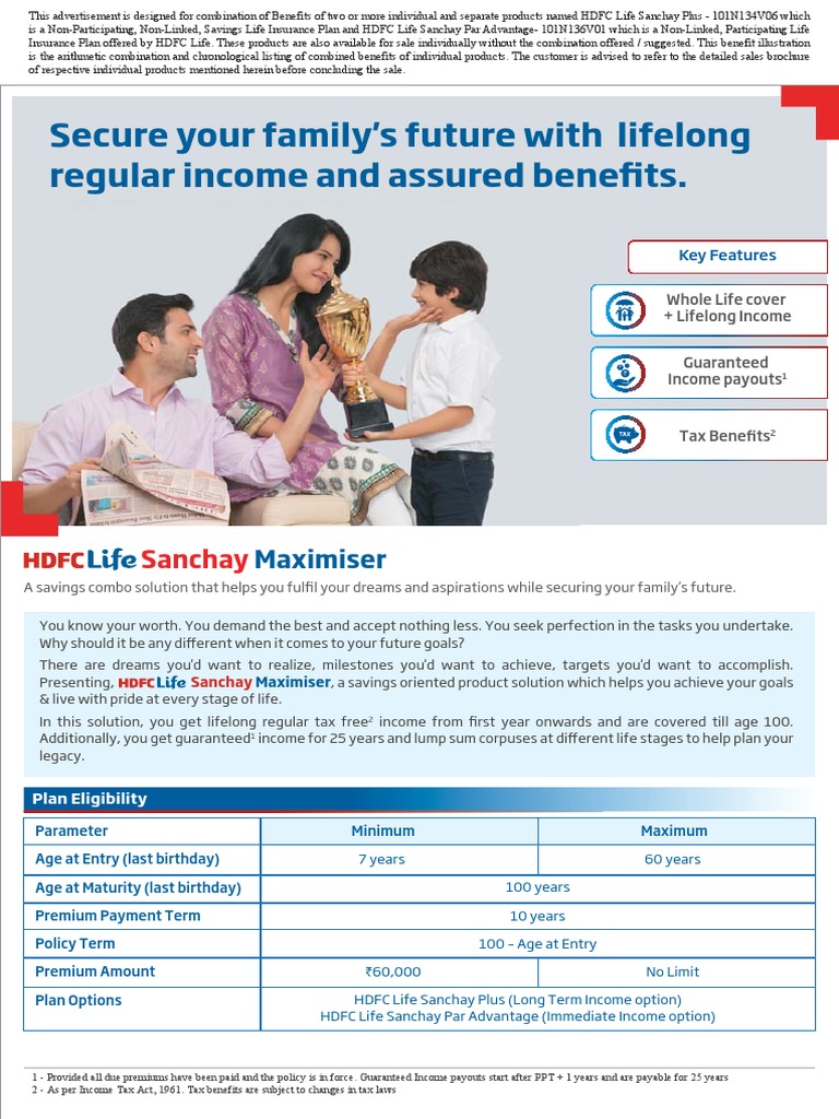 HDFC Life Sanchay Maximizer One Pager 2 V2 PDF Insurance Life